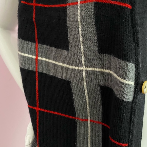 VINTAGE Clark Gregory Sweater Men MED Black Vest Cardigan Argyle Scotland - Picture 14 of 14